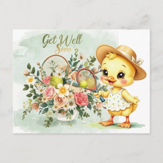 TENNIS Get well soon for Duck Lover  ポストカード (正面)
