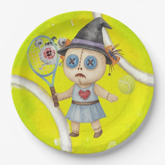 Tennis Halloween themed for Tennis Player ペーパープレート (正面)