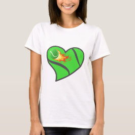 Tennis Heart – Flaming Ball Love for the Game Tシャツ