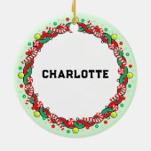 Tennis Holiday Gift Ceramic Ornament セラミックオーナメント (裏面)