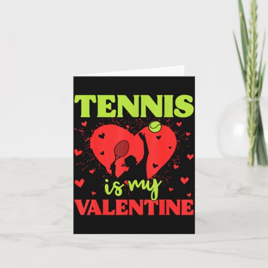 Tennis Is My Valentine Cool Srt Motivation Player  カード (正面)