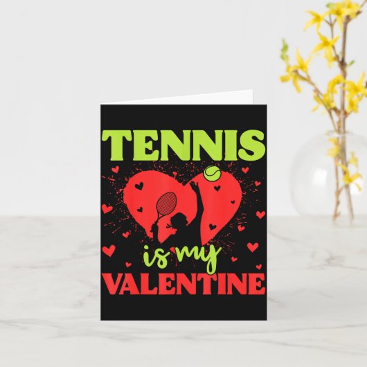 Tennis Is My Valentine Cool Srt Motivation Player  カード (黄色い花)