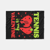 Tennis Is My Valentine Cool Srt Motivation Player  フリースブランケット (正面(横))