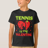 Tennis Is My Valentine Cool Srt Motivation Player Tシャツ (正面)
