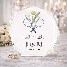  Tennis Keepsake Newlyweds Gift Bride Groom  フォトブロック