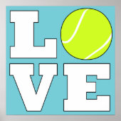 Tennis LOVE Custom Color Square Poster ポスター (正面)