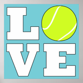 Tennis LOVE Custom Color Square Poster ポスター