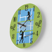 Tennis Lover Court Players ラージ壁時計 (傾斜)