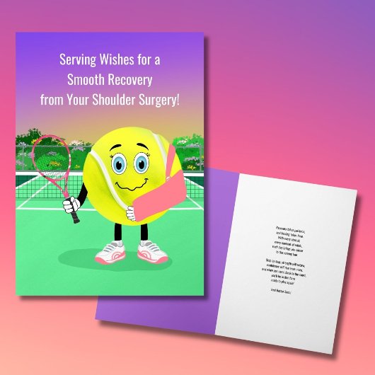 Tennis Lover Shoulder Surgery Get Well カード