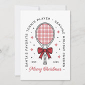 Tennis lovers funny merry Christmas greetings シーズンカード (正面)