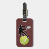Tennis - male player and ball Personalize ラゲッジタグ (正面縦)