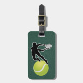 Tennis - male player and ball Personalize ラゲッジタグ (正面縦)