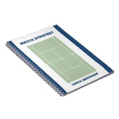 Tennis Match Planning & Strategy Custom Coach Name ノートブック (右側)