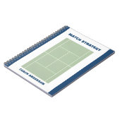 Tennis Match Planning & Strategy Custom Coach Name ノートブック (左側)