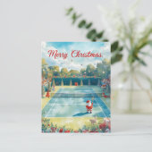 Tennis Merry Christmas with Santa Claus シーズンポストカード (スタンド正面)