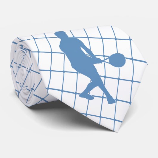 Tennis Or Racquetball Player on Blue Check Necktie ネクタイ (ロール)