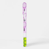 Tennis pattern custom name pink green iPhoneケース (左側面)