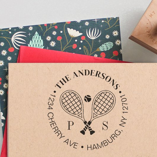 Tennis perfect match Custom Name Return Address  ラバースタンプ