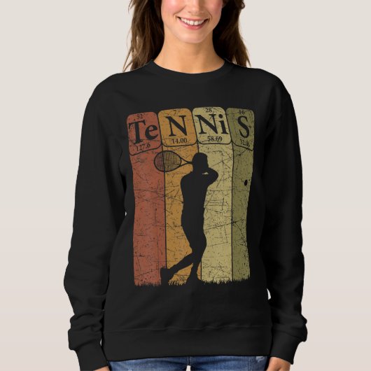 Tennis Periodic Table Elements Tennis Player Nerd  スウェットシャツ (正面)