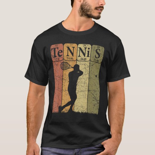 Tennis Periodic Table Elements Tennis Player Nerd  Tシャツ (正面)