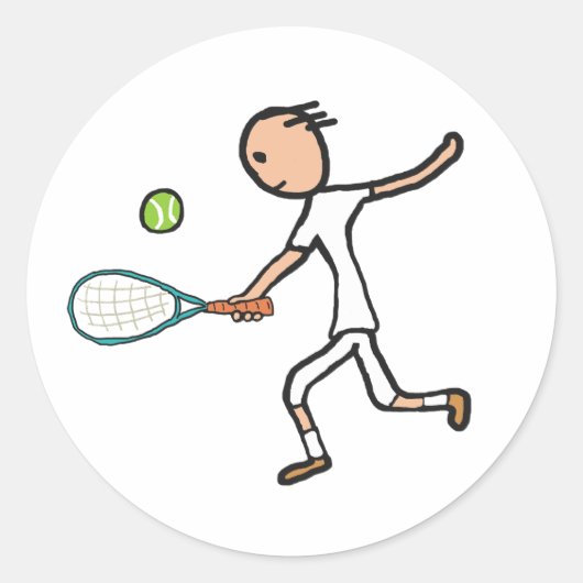 Tennis Player ラウンドシール (正面)