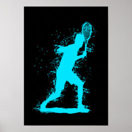 Tennis Player - Abstract Watercolor Art ポスター