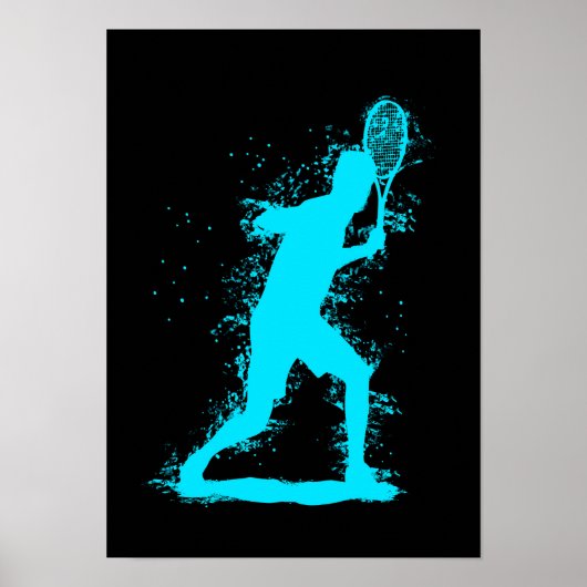 Tennis Player - Abstract Watercolor Art ポスター (正面)