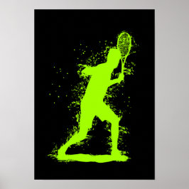 Tennis Player - Abstract Watercolor Art ポスター