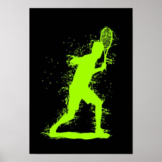 Tennis Player - Abstract Watercolor Art ポスター (正面)