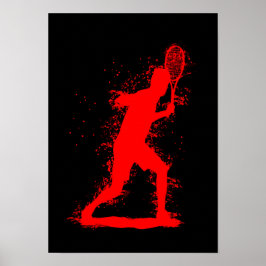 Tennis Player - Abstract Watercolor Art ポスター