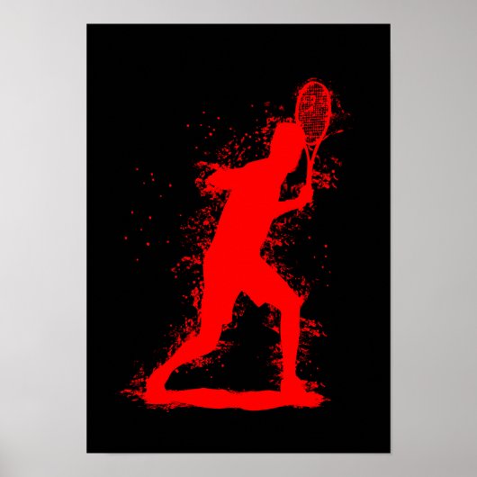 Tennis Player - Abstract Watercolor Art ポスター (正面)