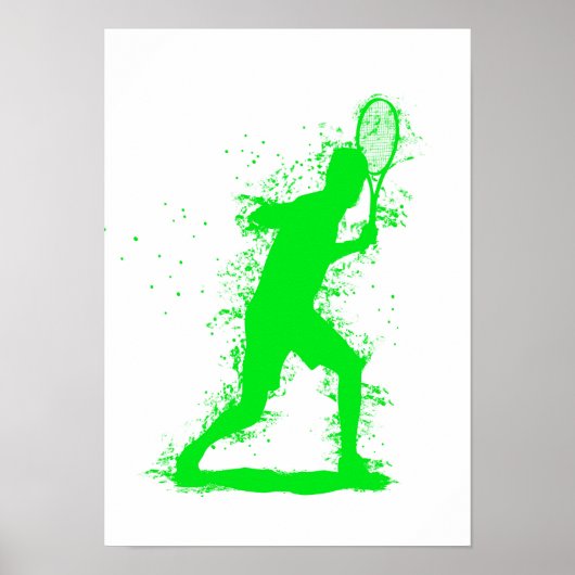 Tennis Player - Abstract Watercolor Art ポスター (正面)