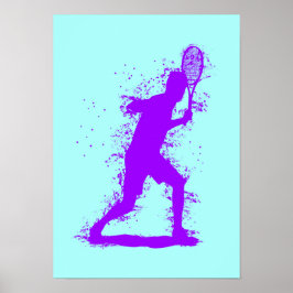 Tennis Player - Abstract Watercolor Art ポスター