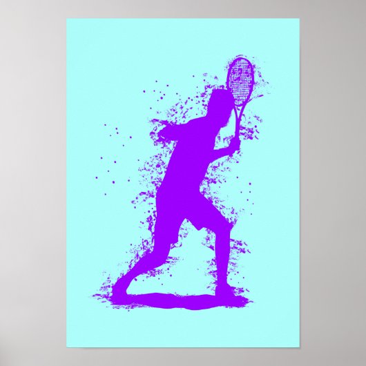 Tennis Player - Abstract Watercolor Art ポスター (正面)
