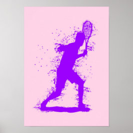 Tennis Player - Abstract Watercolor Art ポスター