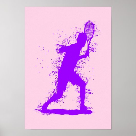 Tennis Player - Abstract Watercolor Art ポスター (正面)