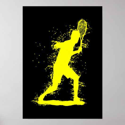 Tennis Player - Abstract Watercolor Art ポスター (正面)