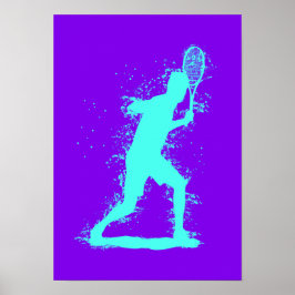 Tennis Player - Abstract Watercolor Art ポスター