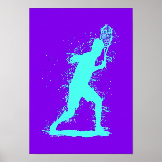 Tennis Player - Abstract Watercolor Art ポスター (正面)
