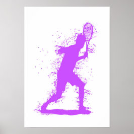 Tennis Player - Abstract Watercolor Art ポスター
