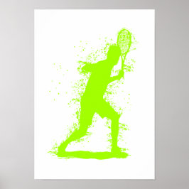 Tennis Player - Abstract Watercolor Art ポスター