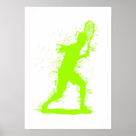 Tennis Player - Abstract Watercolor Art ポスター (正面)
