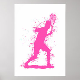 Tennis Player - Abstract Watercolor Art ポスター