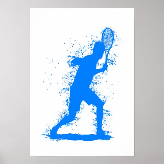 Tennis Player - Abstract Watercolor Art ポスター (正面)