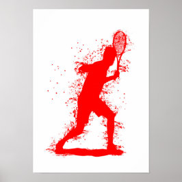 Tennis Player - Abstract Watercolor Art ポスター
