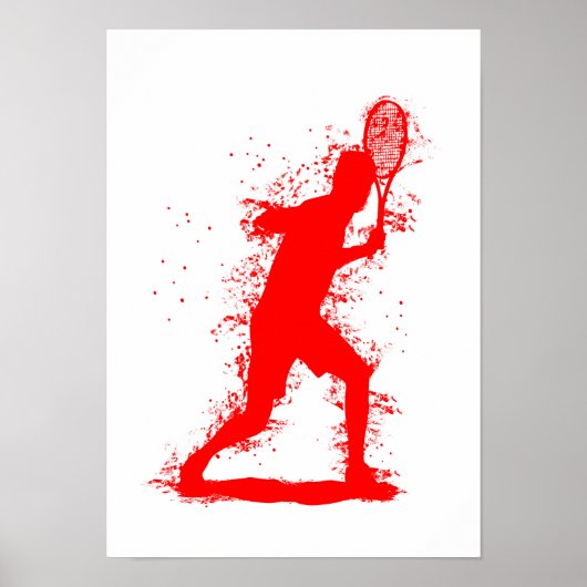 Tennis Player - Abstract Watercolor Art ポスター (正面)