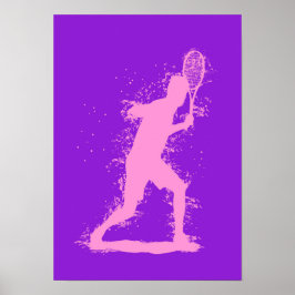 Tennis Player - Abstract Watercolor Art ポスター