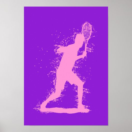 Tennis Player - Abstract Watercolor Art ポスター (正面)