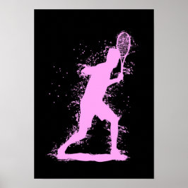 Tennis Player - Abstract Watercolor Art ポスター