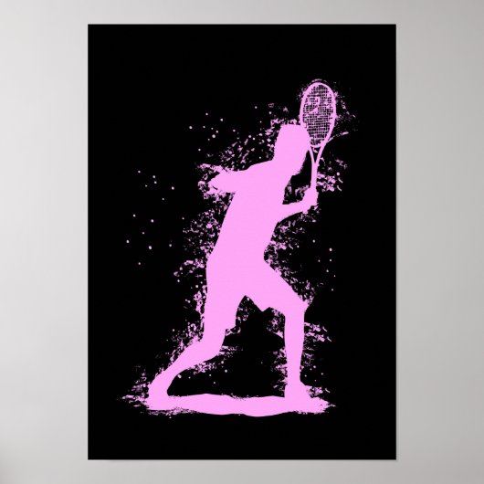 Tennis Player - Abstract Watercolor Art ポスター (正面)
